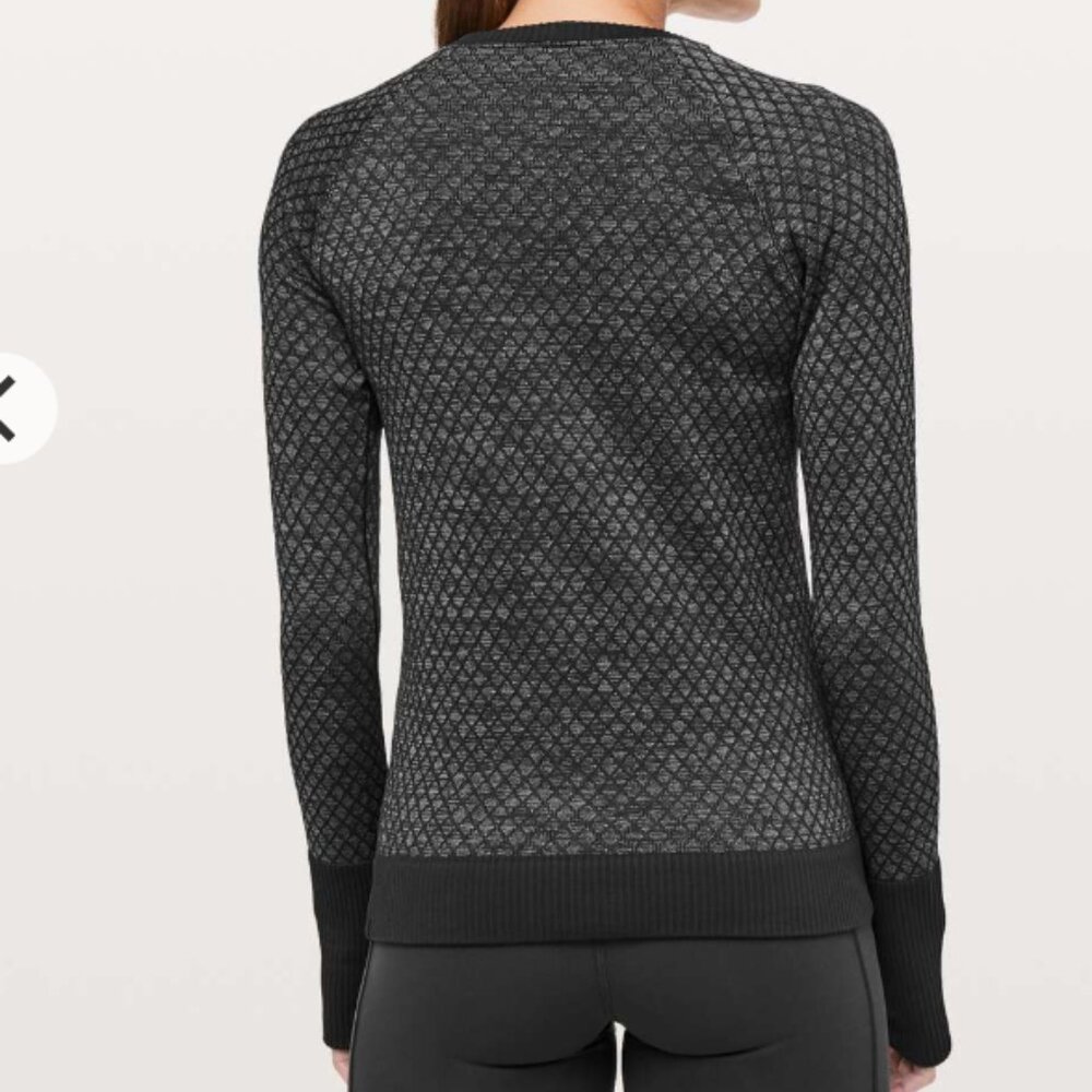 Lululemon Rest Less Pullover Long Sleeve Size 2 Color: black/grey